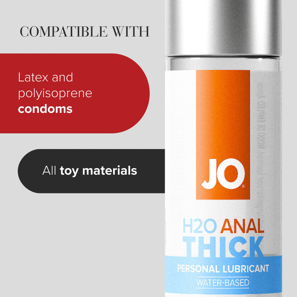 JO H2O Anal Thick Lube - 120 mL - Thick Water Based Anal Lubricant - 120 ml Bottle