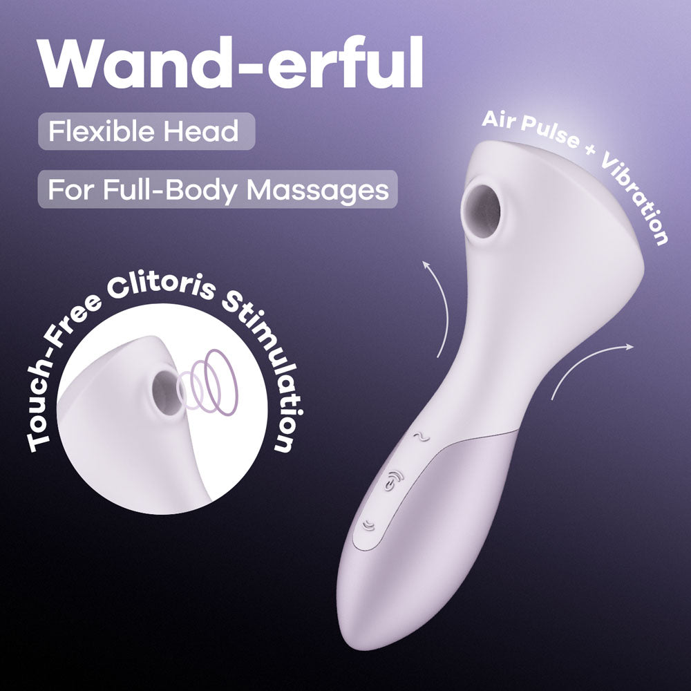 Satisfyer Wand-erful - Violet 15.8 cm USB Rechargeable Air Pulse Massage Wand
