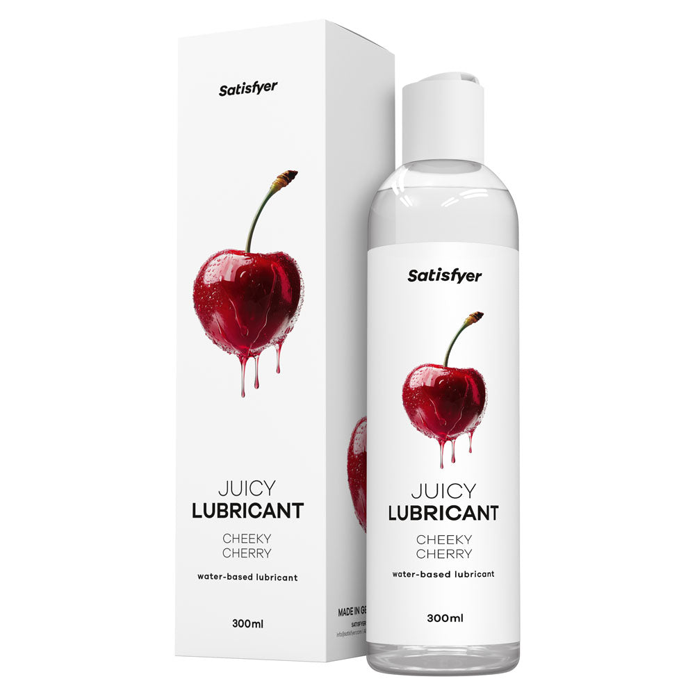 Satisfyer Juicy Lubricant 300 ml Cheeky Cherry - Cherry Scented Water Based Lubricant - 300 ml Bottle