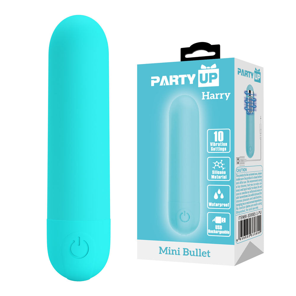 Party Up HARRY Mini Bullet - Teal - Teal 8 cm USB Rechargeable Bullet