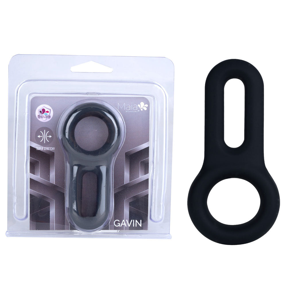 Maia GAVIN - Black Cock & Balls Ring