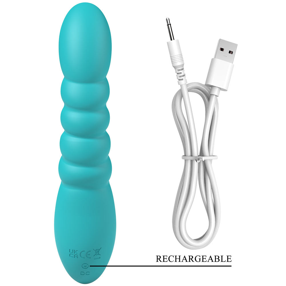 Party Up BRYNLYN - Teal - Teal 18.2 cm USB Rechargeable Rabbit Vibrator
