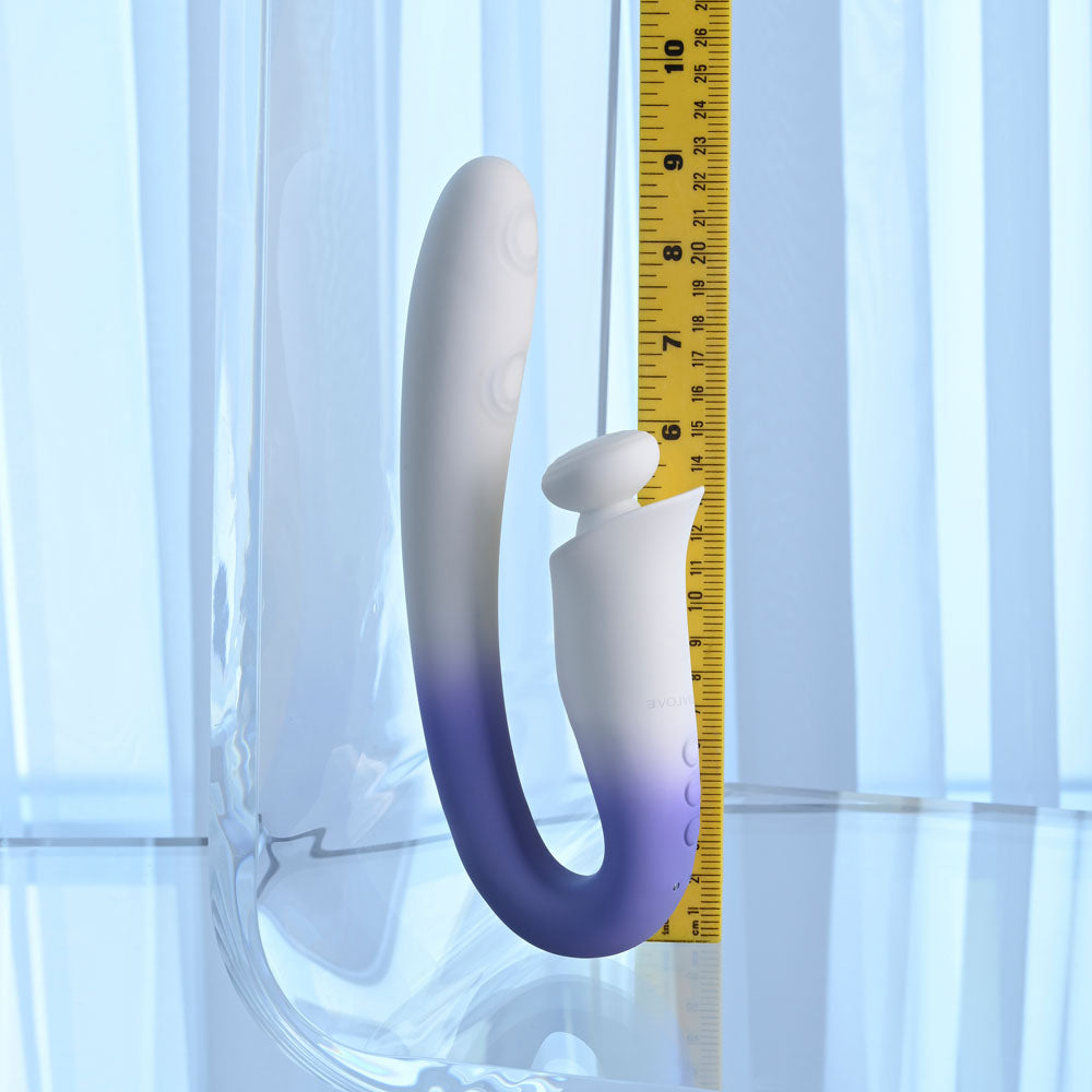 Evolved SPRING LOADED - White/Purple 23 cm USB Rechargeable Multi-Tapping Vibrator