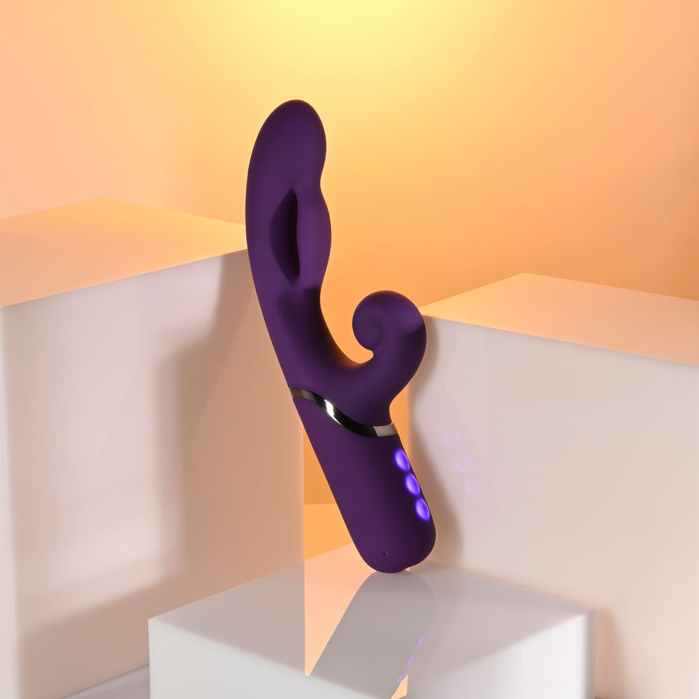 Evolved PLEASURE PUFF - Purple 24.1 cm USB Rechargeable Inflatable Rabbit Vibrator