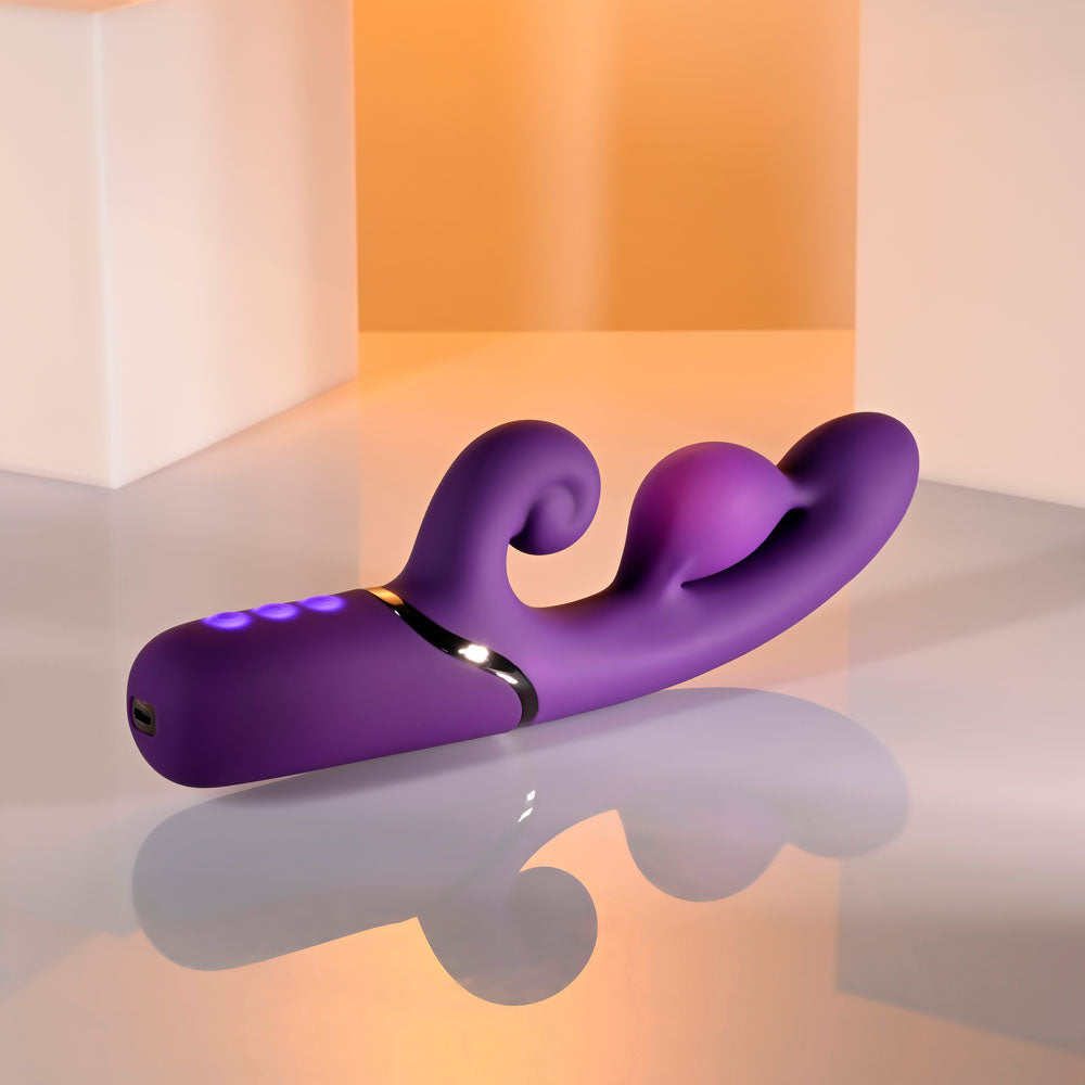 Evolved PLEASURE PUFF - Purple 24.1 cm USB Rechargeable Inflatable Rabbit Vibrator