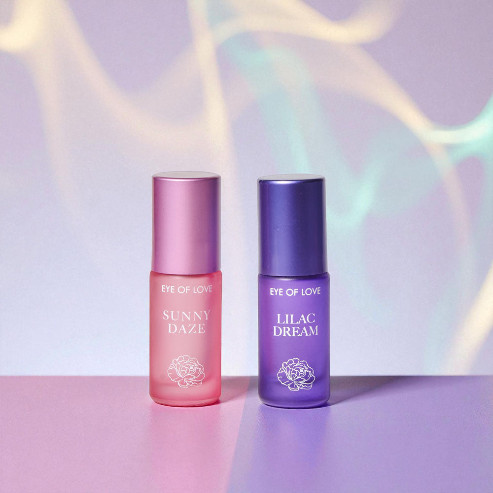 Eye Of Love Love In Bloom Pheromone Perfume Roll-On Set - Day to Night (Sunny Daze & Lilac Dream) Pheromone Perfume Oils for Women to attract Men - 10 ml Roll On Bottles