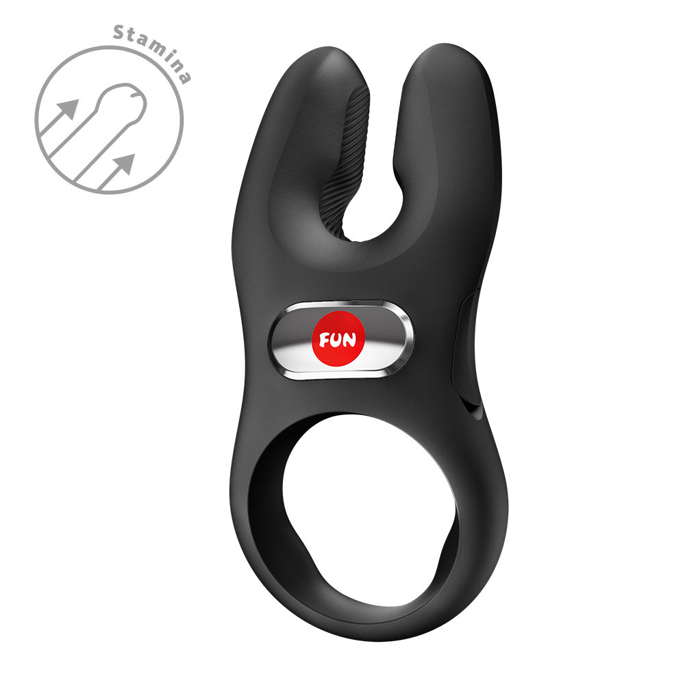 Fun Factory NOS PRO Black - Black USB-C Rechargeable Vibrating Cock Ring