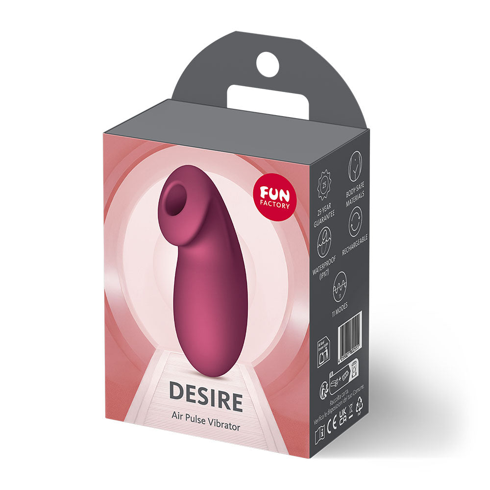 Fun Factory DESIRE Wine Red - Wine Red USB Rechargeable Air Pulse Stimulator