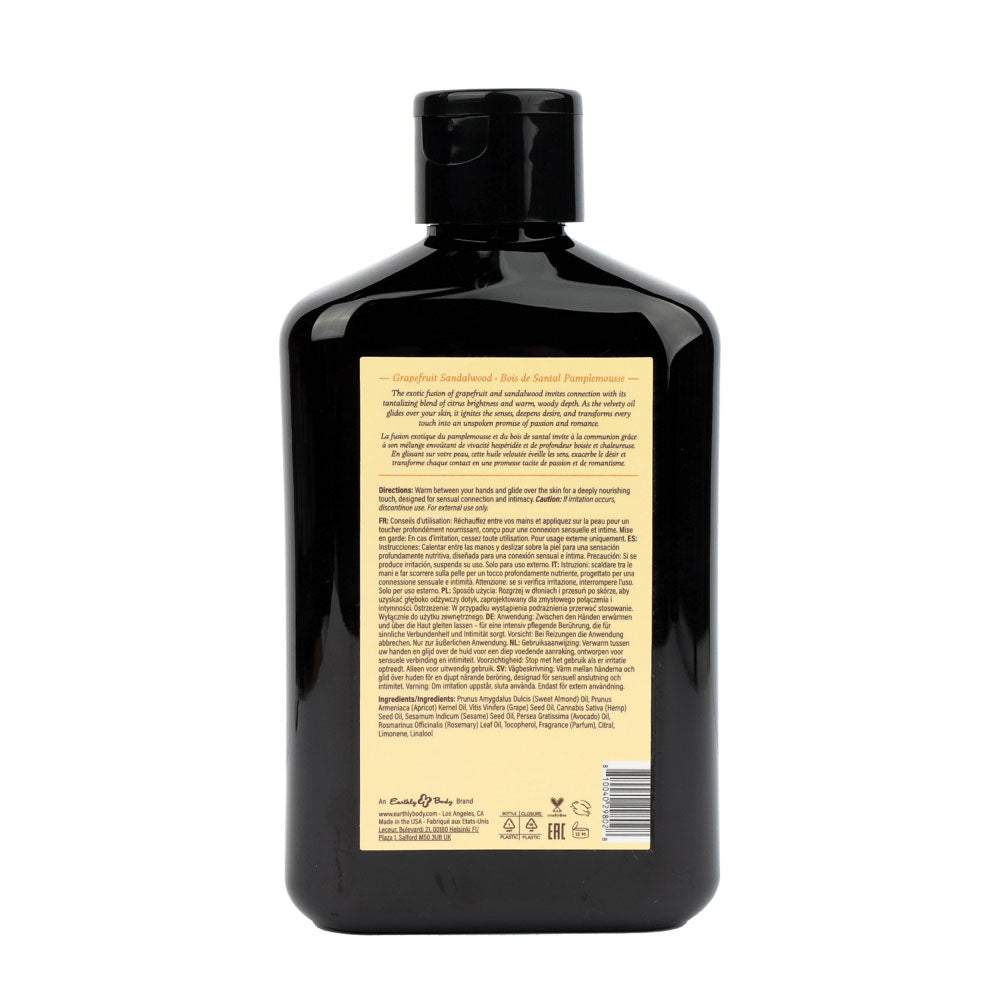 EB Hemp Seed Massage Oil GRAPEFRUIT SANDALWOOD - 250 ml - Grapefruit Sandalwood Scented Massage Oil - 250 ml Bottle