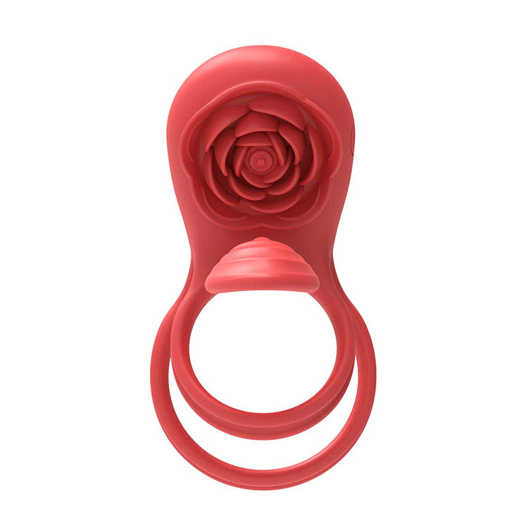 Adam & Eve Rose Vibrating Double Cock Ri -