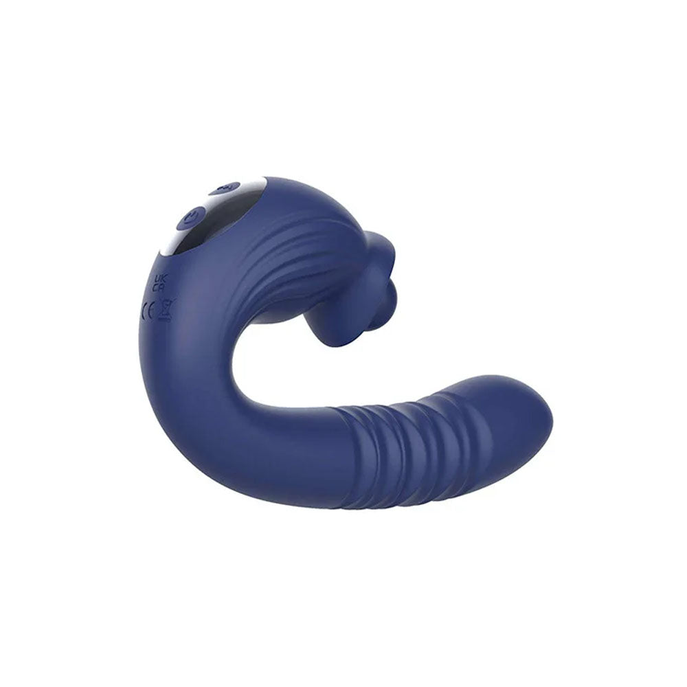 Adam & Eve THE BIG BALLER - Navy Blue 18.8 cm USB Rechargeable Thrusting Rabbit Vibrator