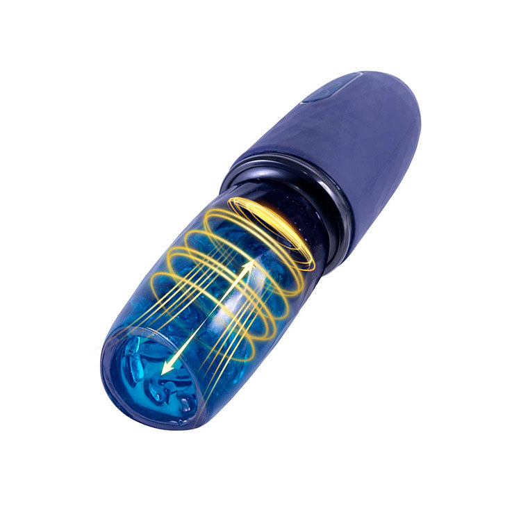 Adam & Eve ADAMS MAGNA MISSILE - Blue USB Rechargeable Thrusting & Spinning Auto Stroker