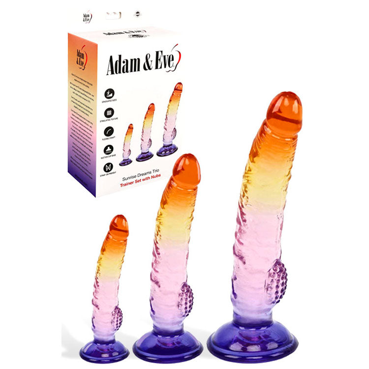 Adam & Eve SUNSET DREAMS TRIO - Multicoloured - Multicoloured Dildos - Set of 3 Sizes