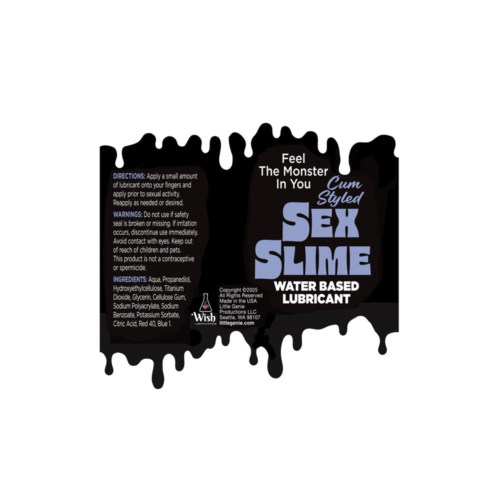 Sex Slime Cum Style Creature Lube - Purple 120 ml - Purple Cum Style Water Based Lubricant - 120 ml Bottle