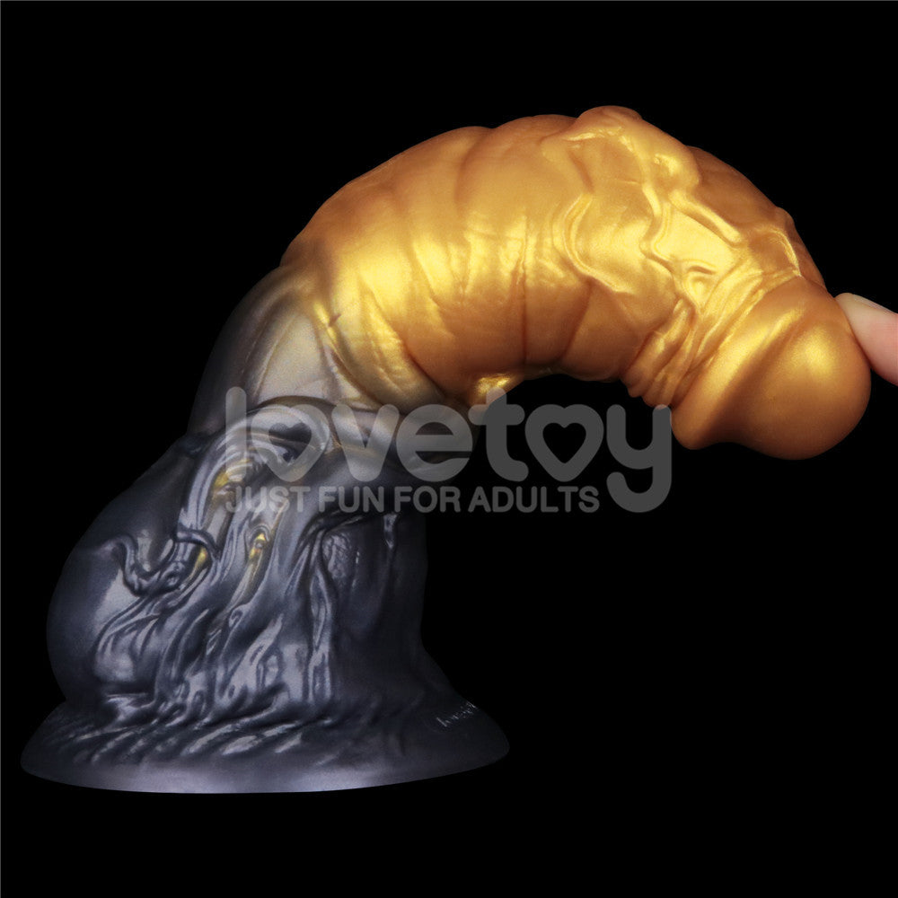 Aerosx 7.5 Inch Dual Density Inflatable Dildo - Gold/Blue 24 cm Inflatable Fantasy Dildo