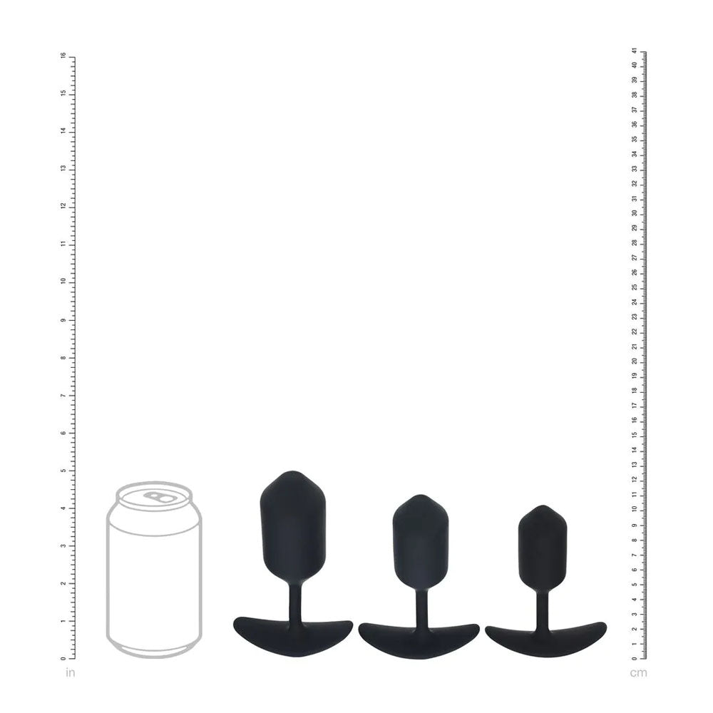 LEVELZ Silicone Weighted Anal Plug Training Set - Black Weighted Butt Plugs - Set of 3 Sizes