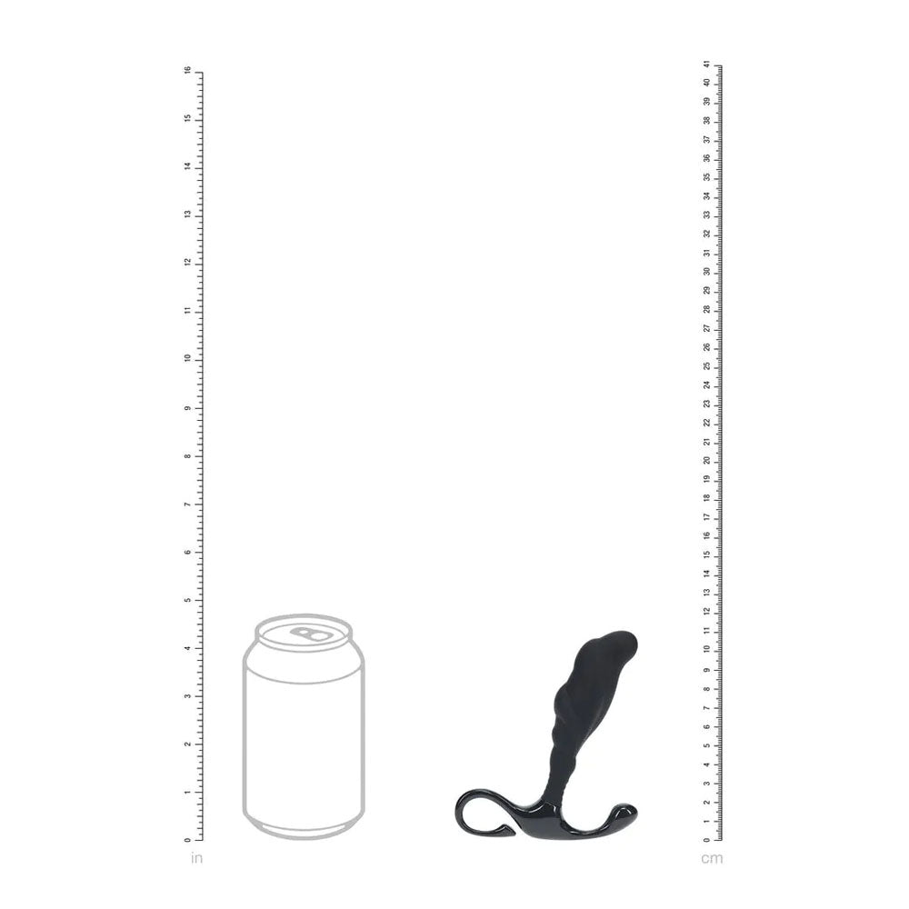 LEVELZ Rippled with Hard Loop Prostate Massager - Medium - Black Medium Prostate Massager