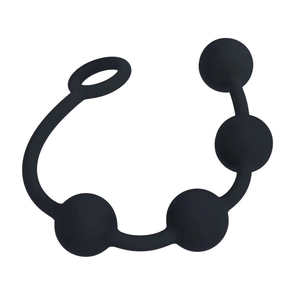 LEVELZ Round Silicone Anal Balls - M - 20mm - Black 32 cm Medium Anal Balls