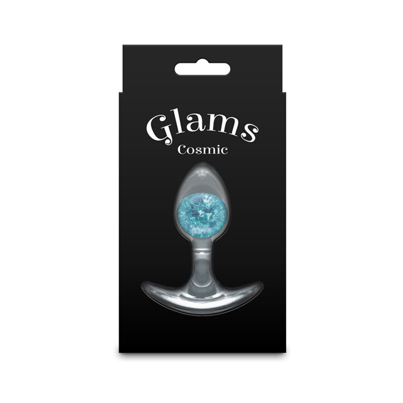 Glams Cosmic - Small - Blue - Clear/Blue 8.1 cm Small Butt Plug