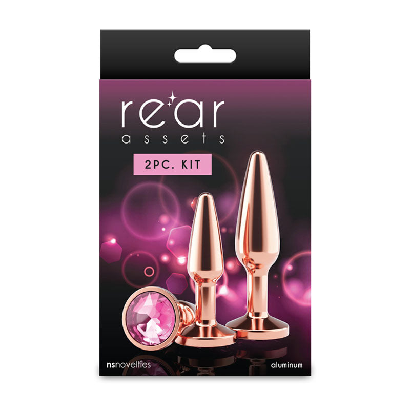 Rear Assets Tapered Trainer Kit - Rose Gold - Rose Gold Metal Butt Plugs - Set of 2 Sizes
