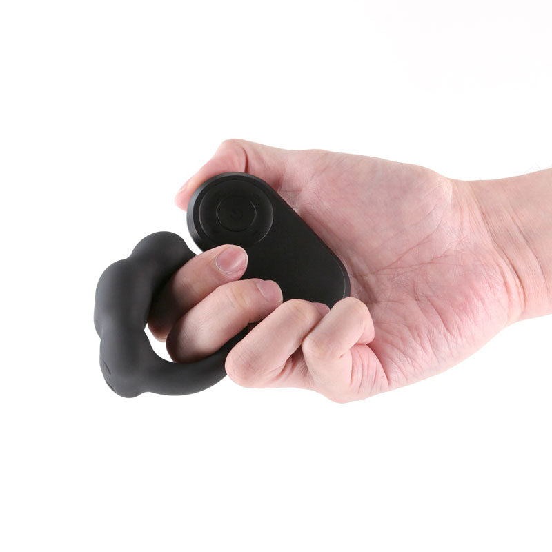 Renegade Rocket Ring - Black - Black USB Rechargeable Vibrating Cock Ring with Wireless Remote