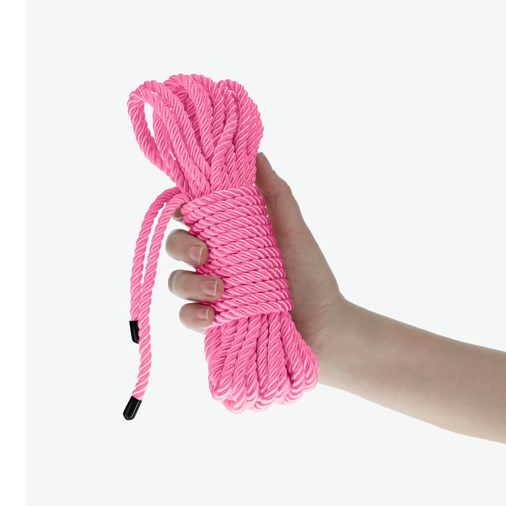 OUCH! Bondage Rope - 10 M - Pink - Pink Nylon Bondage Rope - 10 metre Length