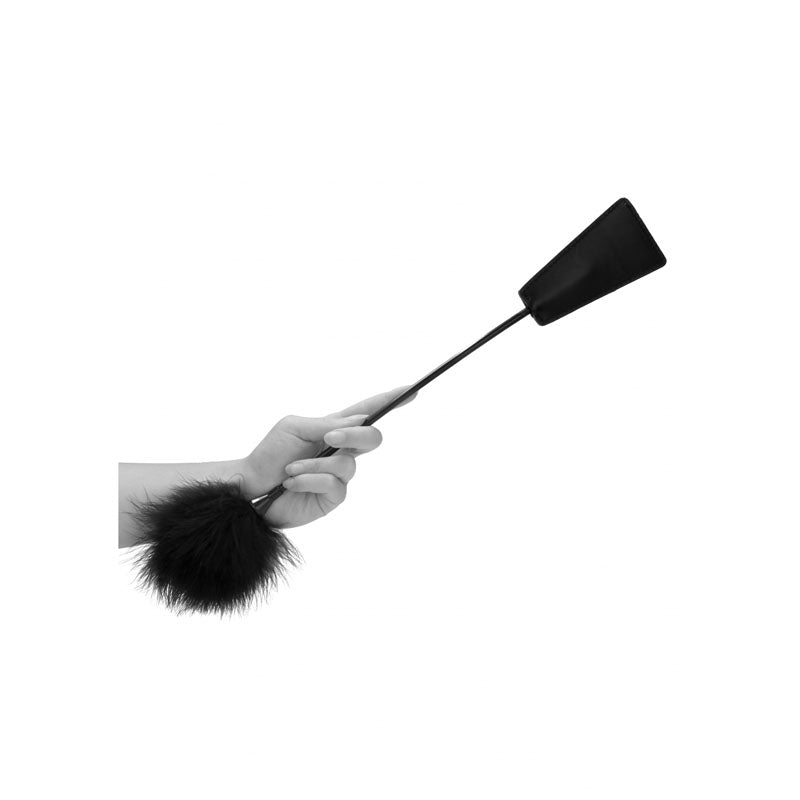 OUCH! Black & White Crop with Feather Tickler