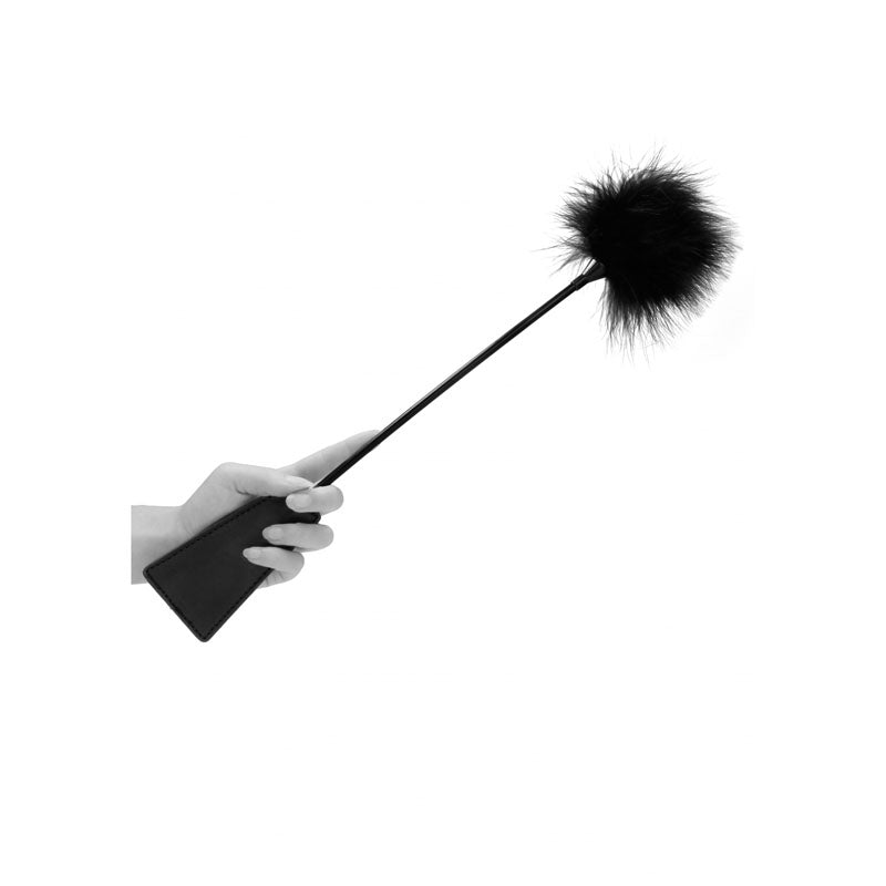 OUCH! Black & White Crop with Feather Tickler