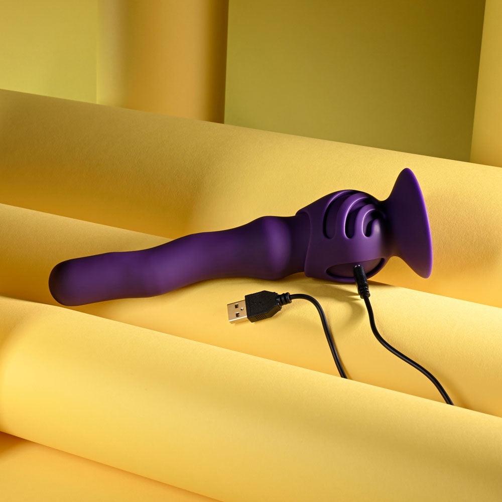 Playboy Pleasure WIGGLE IT - Purple 23.9 cm USB Rechargeable Wiggling Vibrator
