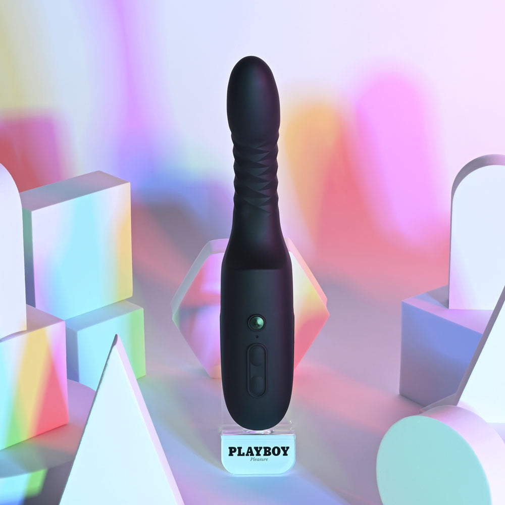 Playboy Pleasure OVERDRIVE - Black 28.2 cm USB Rechargeable Thrusting Vibrator