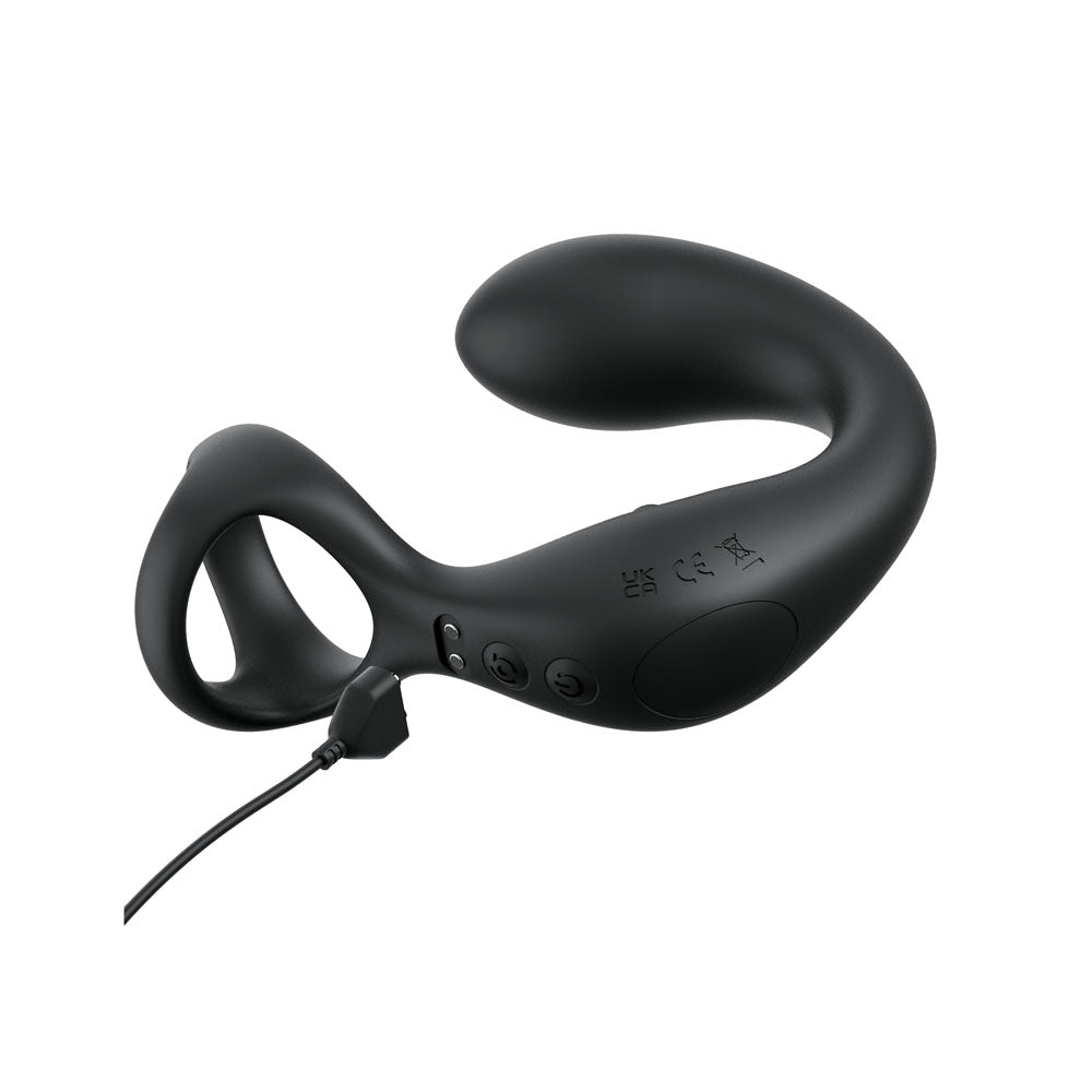 Anal Fantasy Elite Ass-Gasm Taint-alizer - Black USB Rechargeable Prostate Massage with Cock Ring