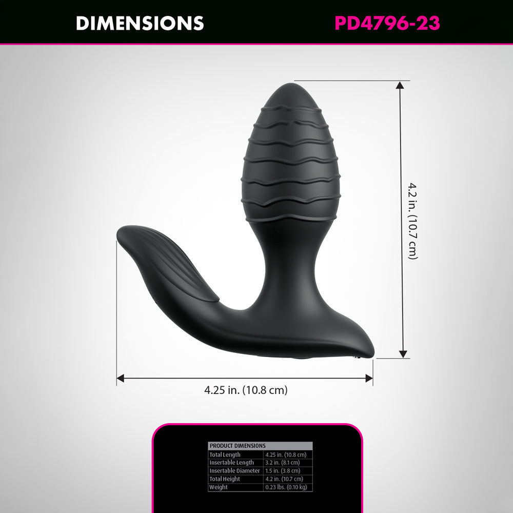 Anal Fantasy Elite Gyro-Milk Pro - Black - Black USB Rechargeable Gyrating Butt Plug