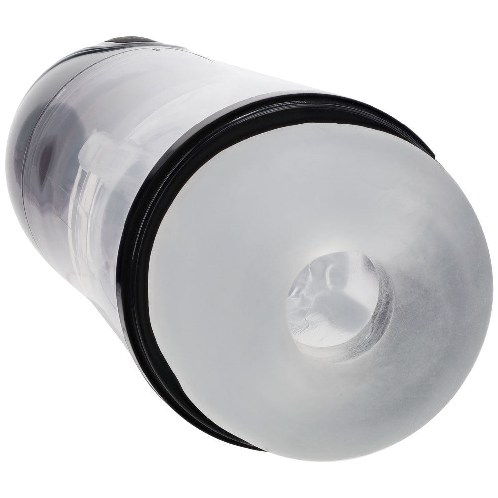 PUMPED SonicPull - Gunmetal - Gunmetal Grey/Clear USB Rechargeable Sucking And Vibrating Auto Masturbator