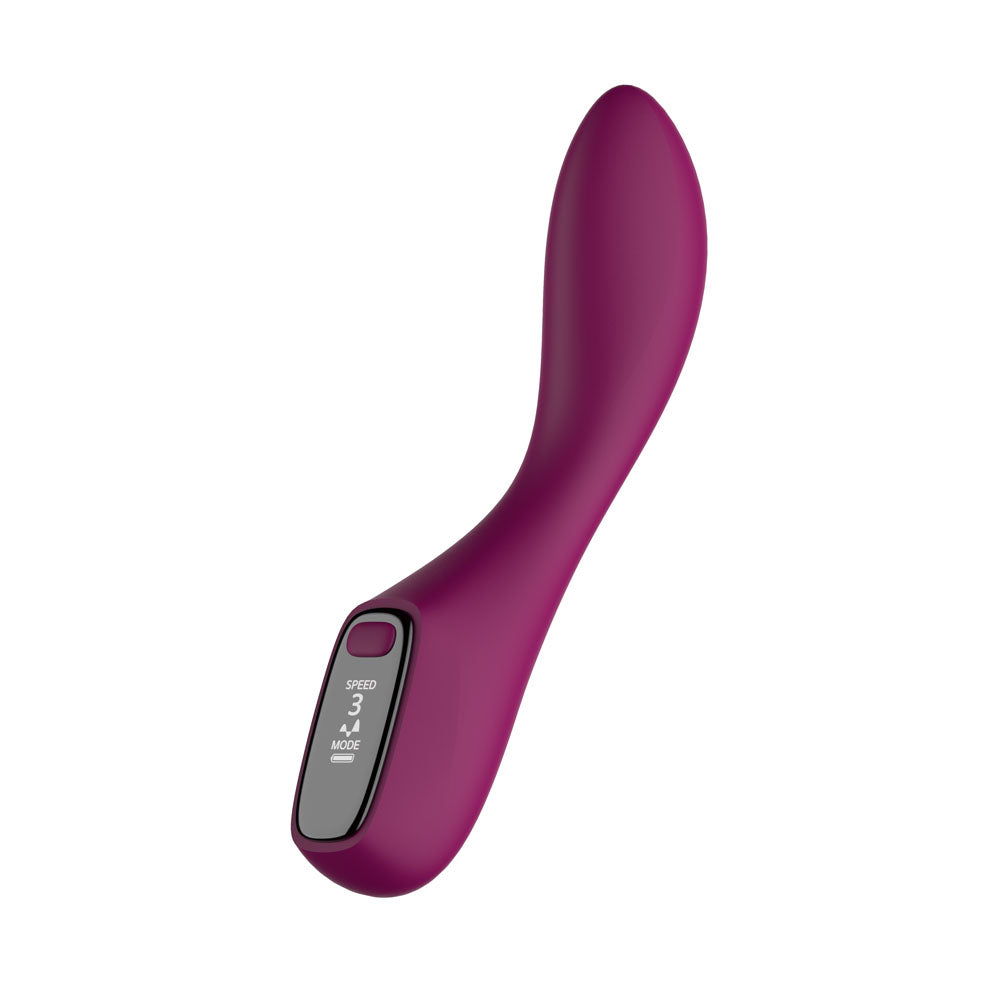 Passion Play G-Spot Vibrator with LED Screen - Purple 19.2 cm USB Rechargeable G-Spot Vibrator