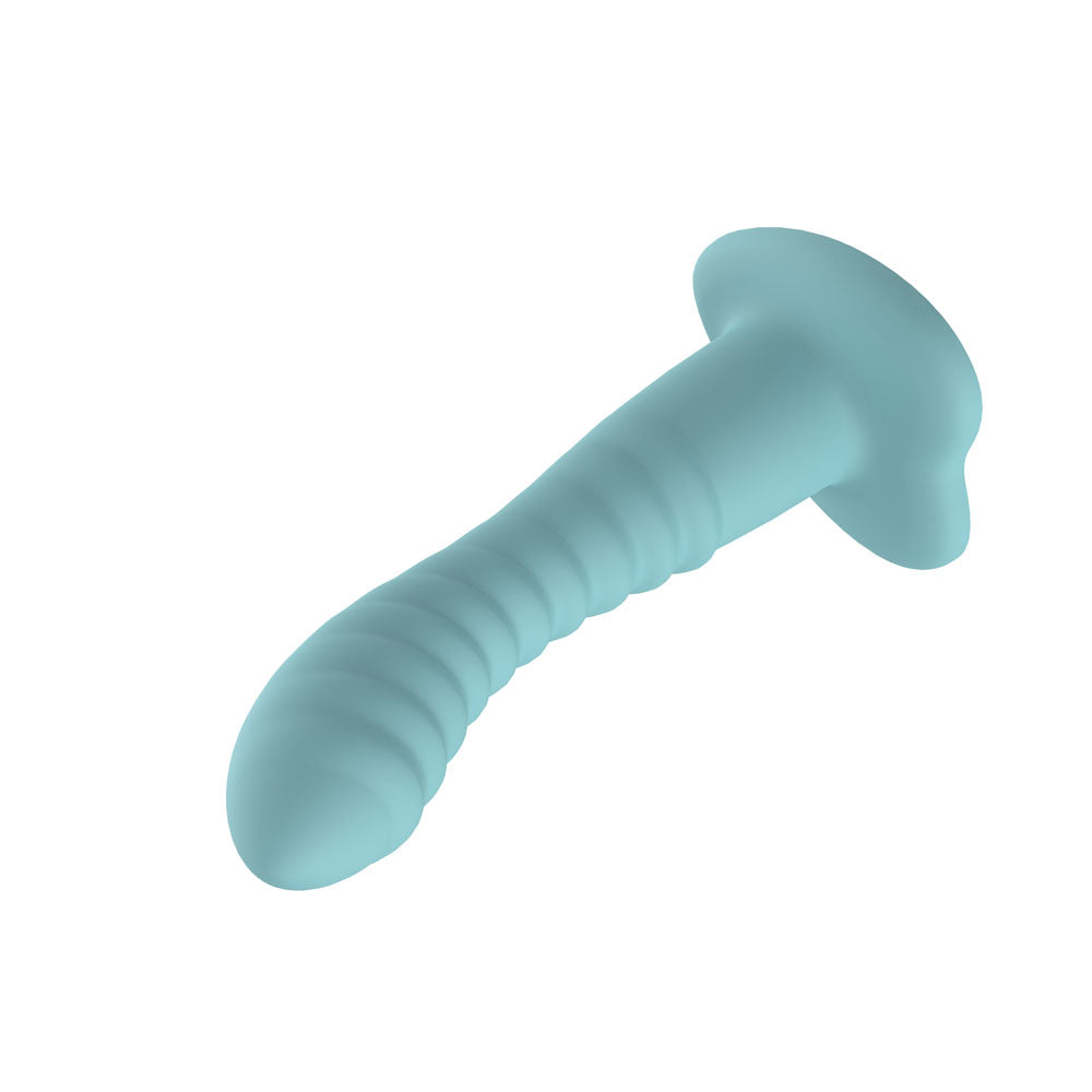 Passion Play Liquid Silicone Ridged Dildo - Blue - Blue 18 cm Dildo