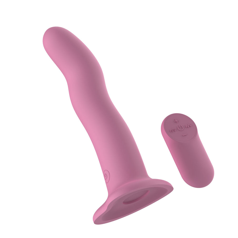 Passion Play Vibrating Dildo - Pink - Pink 18.2 cm USB Rechargeable Vibrating Dildo with Wireless Remote