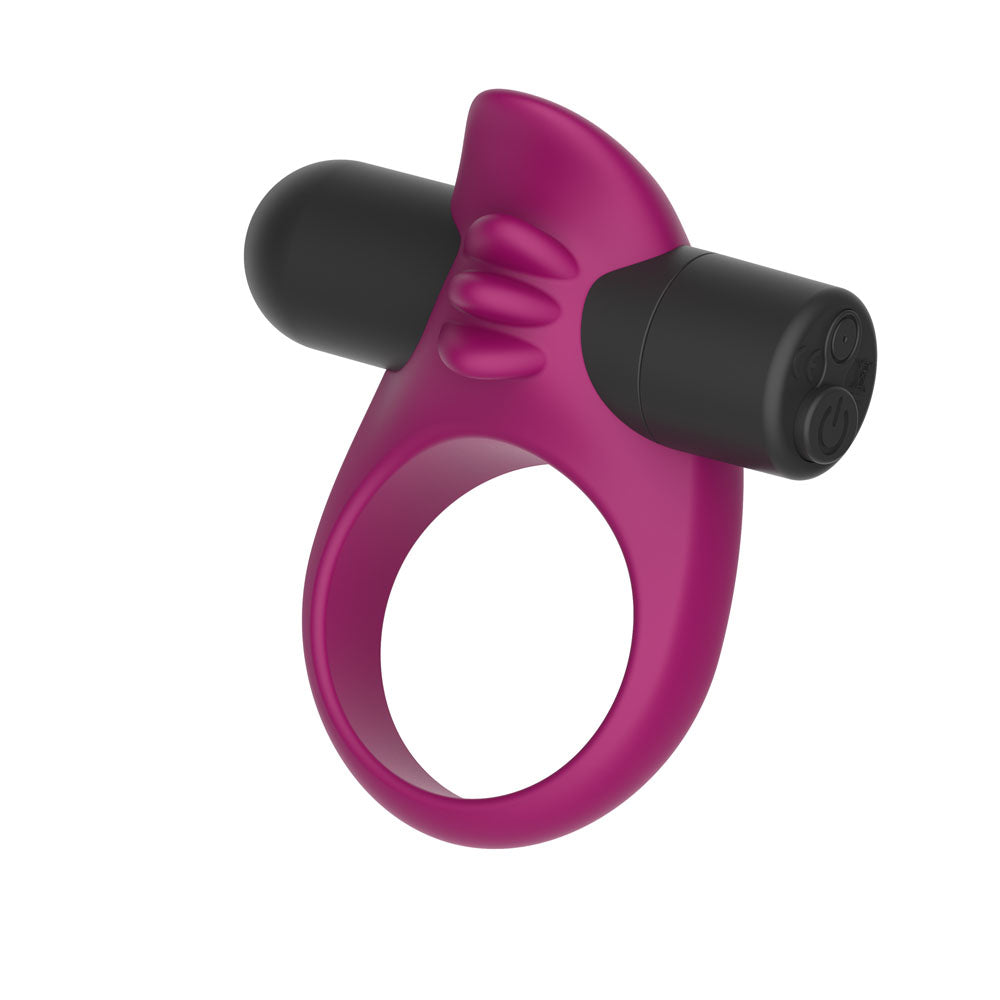 Passion Play Silicone Vibrating Cockring - Purple USB Rechargeable Vibrating Penis Ring