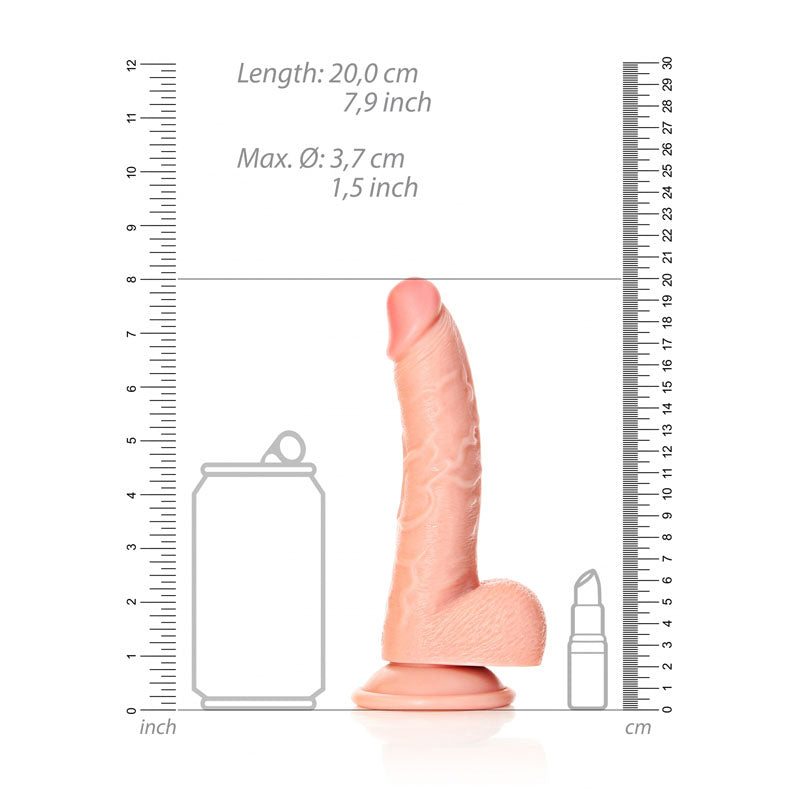 REALROCK Realistic Regular Curved Dong with Balls - 18 cm