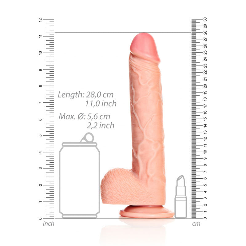 REALROCK Straight Realistic Dildo with Balls - 25.5 cm