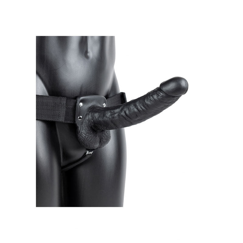 REALROCK Hollow Strapon with Balls - 23 cm Black