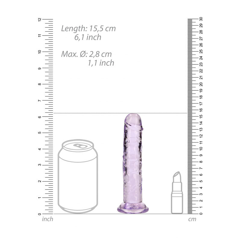 REALROCK 15.5 cm Straight Dildo - Purple