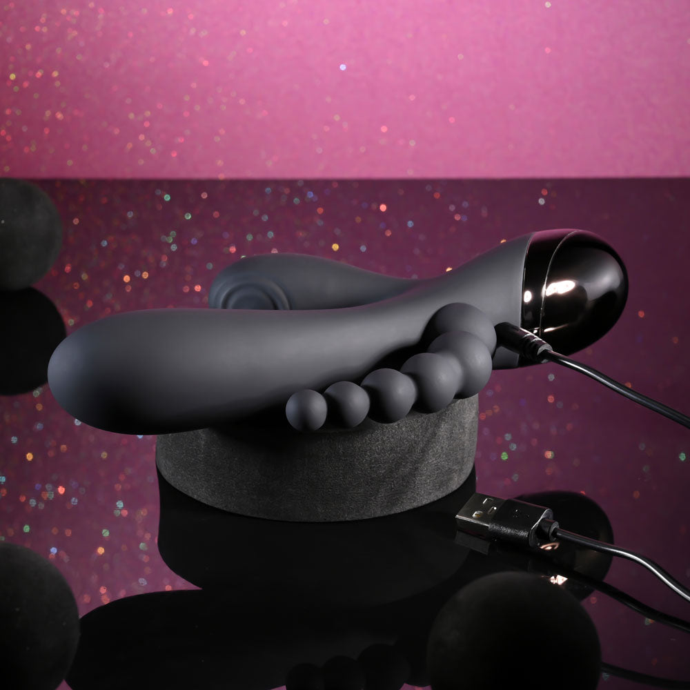 Selopa TRIPLE ACES - Black 19.7 cm USB Rechargeable Triple Stimulator Vibrator