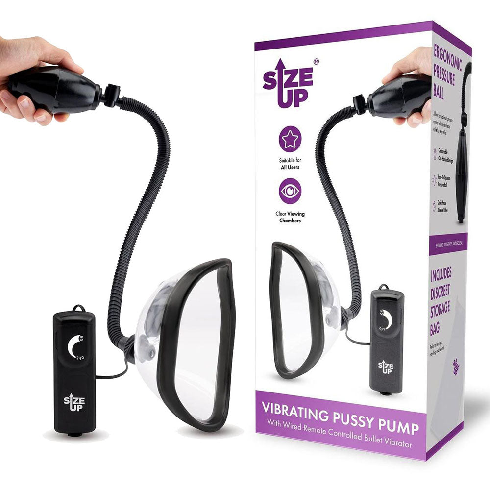 Size Up Vibrating Pussy Pump - Clear Vibrating Vagina Pump