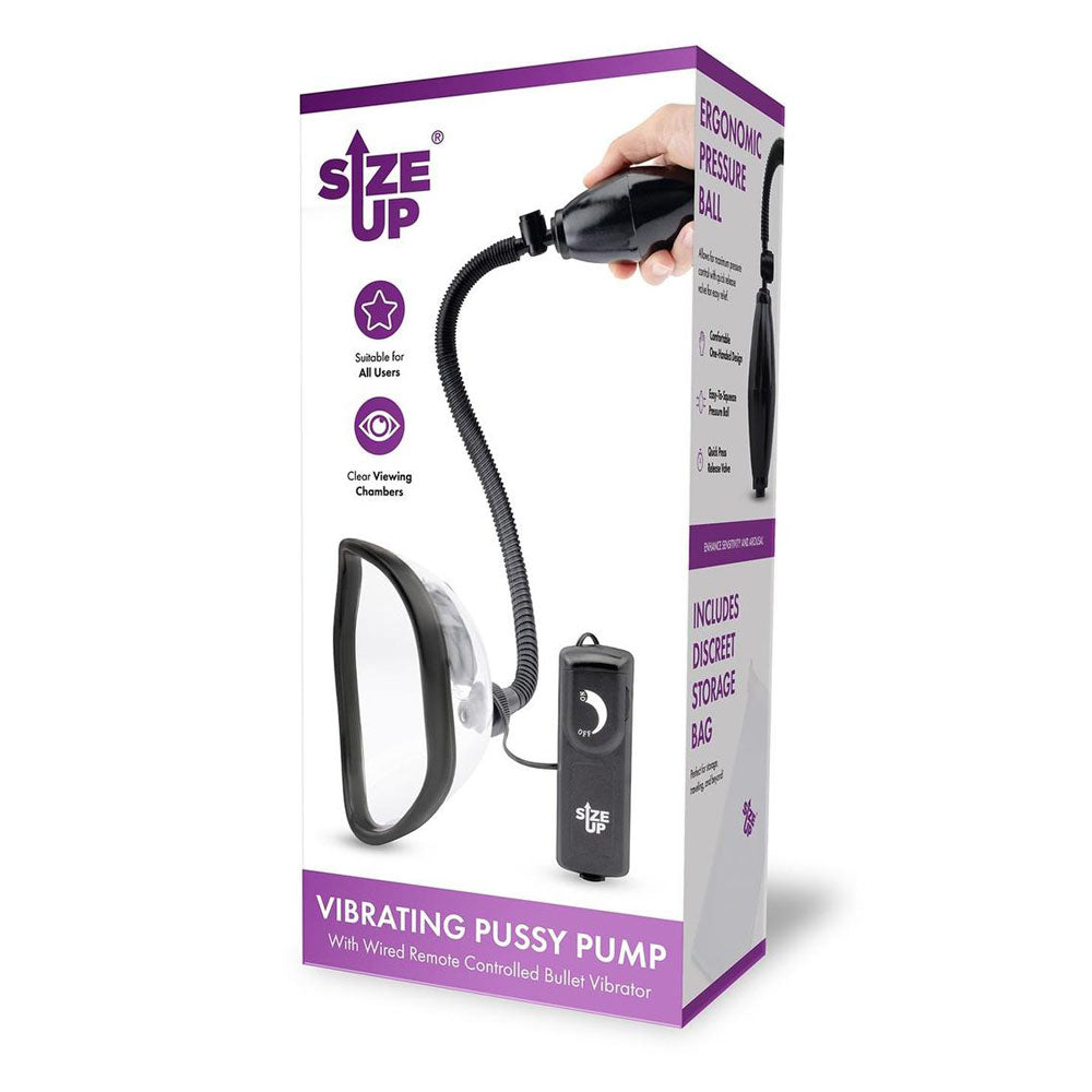 Size Up Vibrating Pussy Pump - Clear Vibrating Vagina Pump