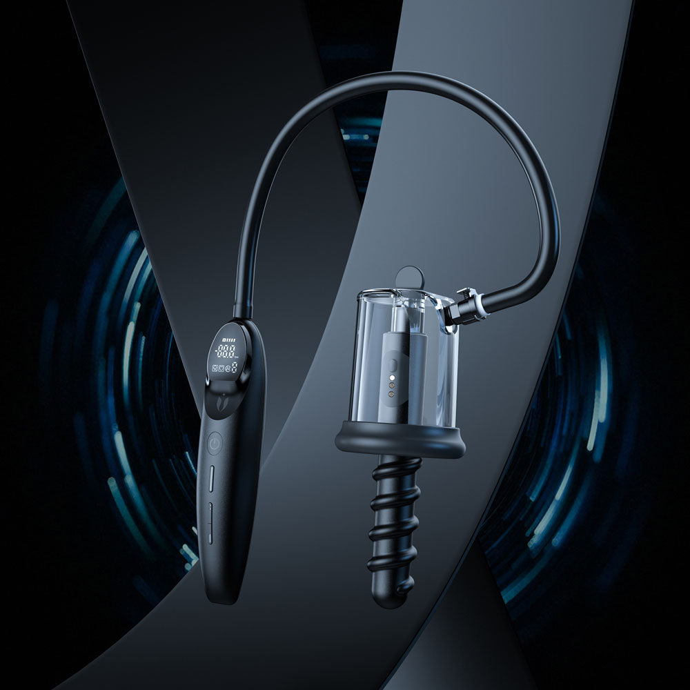 LuvPump RosCup Pro Smart Rosebud Pump - Black USB Rechargeable Anal Pump with Vibrating Probe