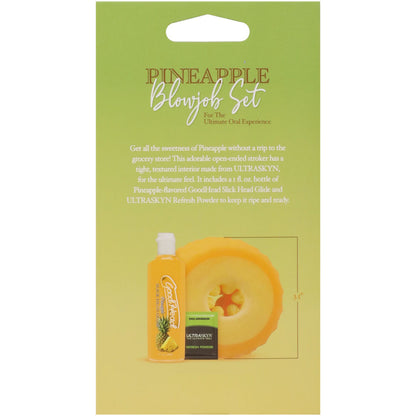 GoodHead Pineapple Blowjob Set - Pineapple Stroker with Pineapple Flavoured Lubricant 30 ml Bottle