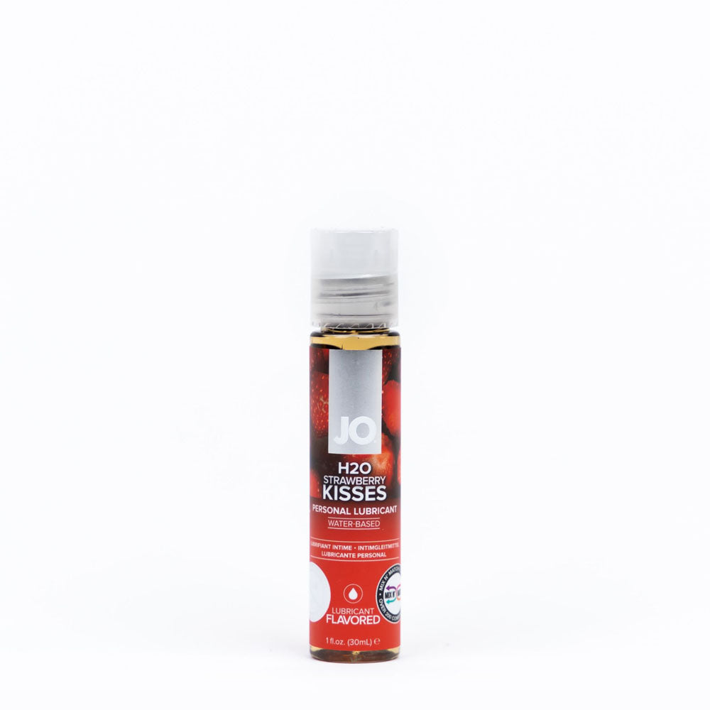 JO H2O Strawberry Kisses Lube - 30 mL - Strawberry Flavoured Water Based Lubricant - 30 ml Bottle