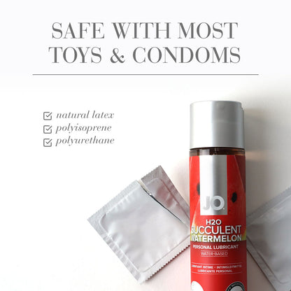 JO H2O Succulent Watermelon Lube - 30 mL - Watermelon Flavoured Water Based Lubricant - 30 ml Bottle