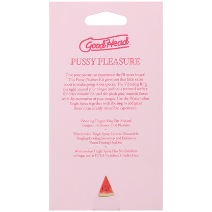 GoodHead Pussy Pleasure Party Kit - Watermelon GoodHead Tingle Spray and Vibrating Tongue Ring