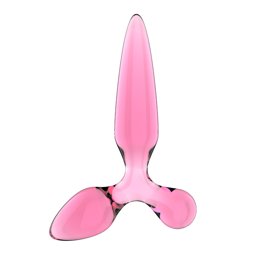 Satisfyer Triple Crystal 2 - Pink - Pink Glass 3-in-1 Butt Plug